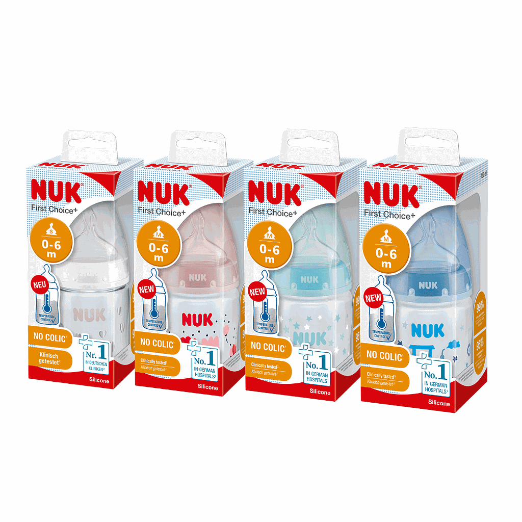 NUK BIBERON FIRST CHOICE + THERMOMETRE SILICONE 0-6 M