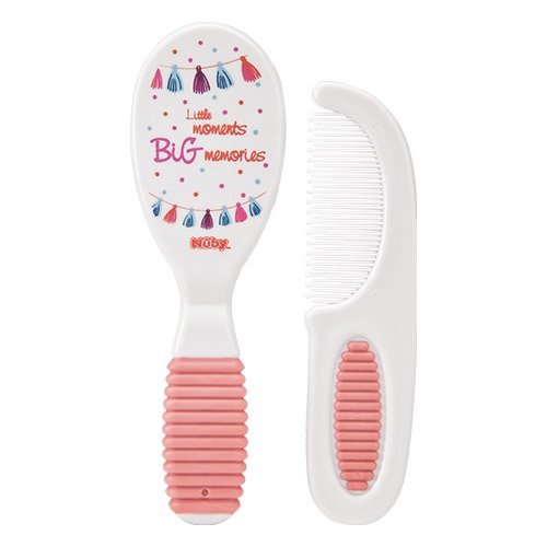 NUBY BROSSE ET PEIGNE LITTLE MOMENTS 3M+ ROSE