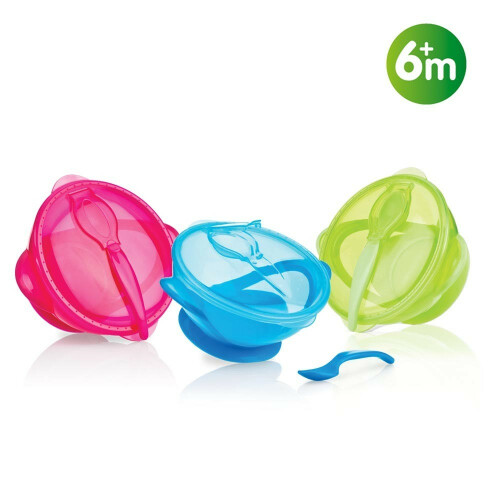 NUBY BOL VENTOUSE AVEC CUILLERE 6M+