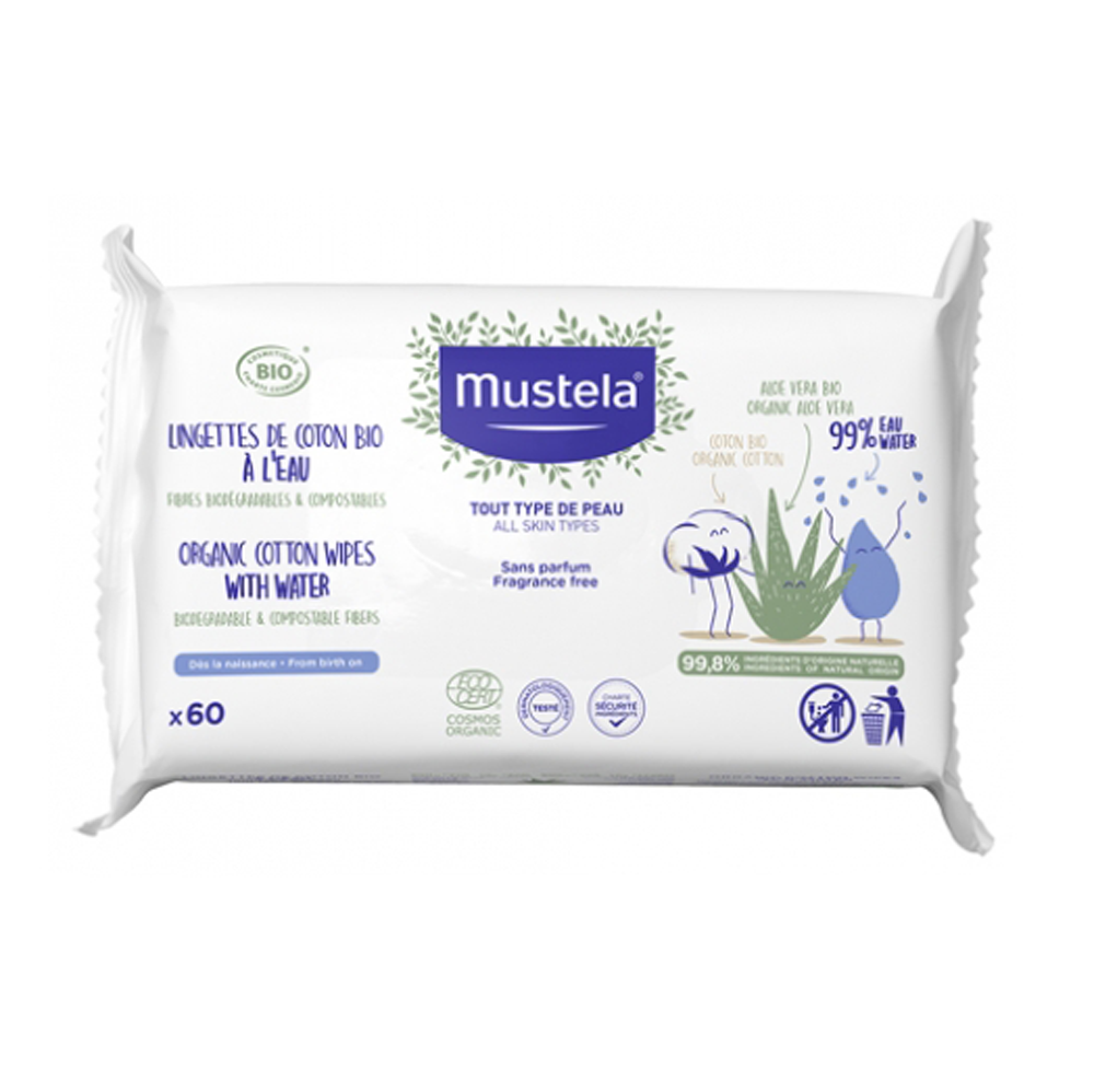MUSTELA LINGETTE COTON BIO A L'EAU