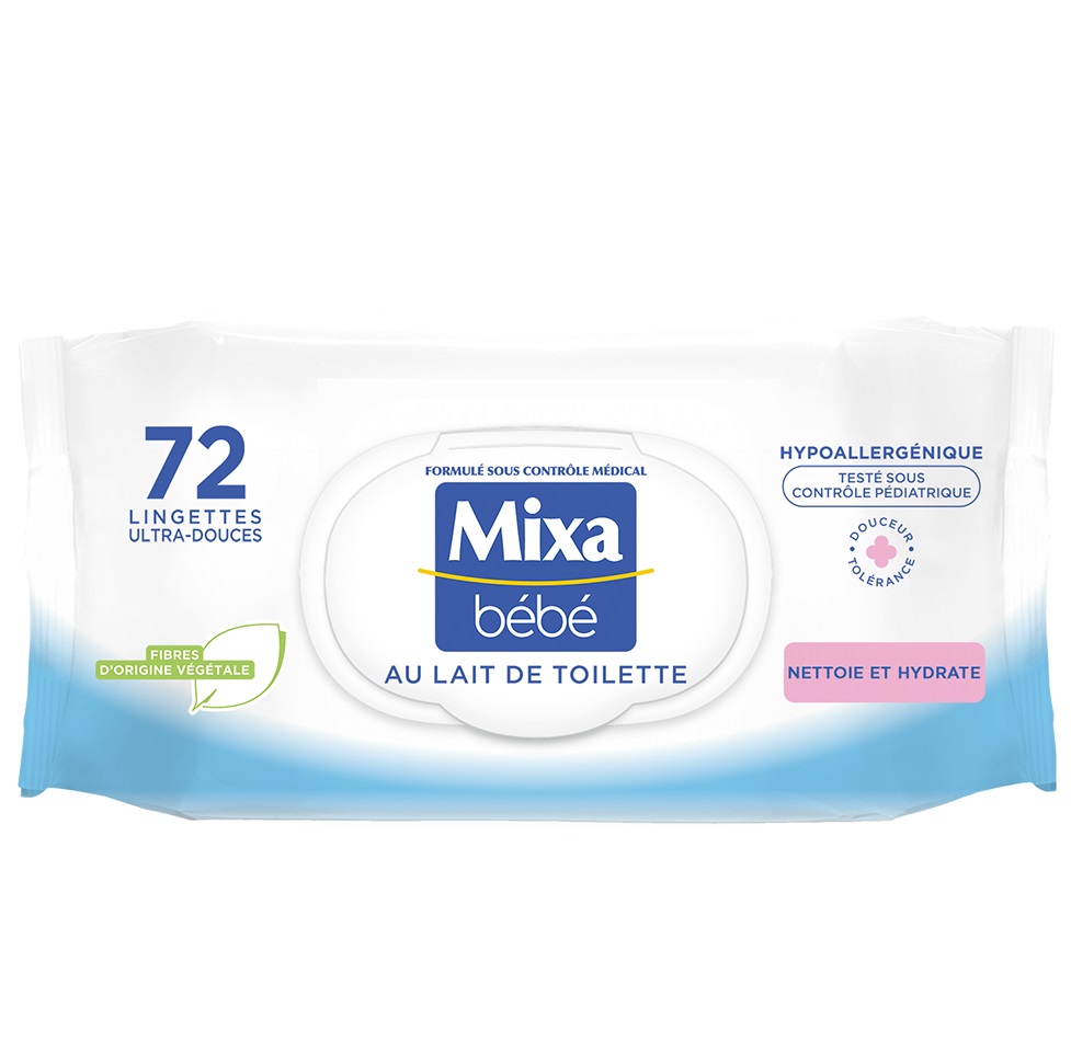 MIXA BEBE LINGETTE AU LAIT DE TOILETTE 72 PCS