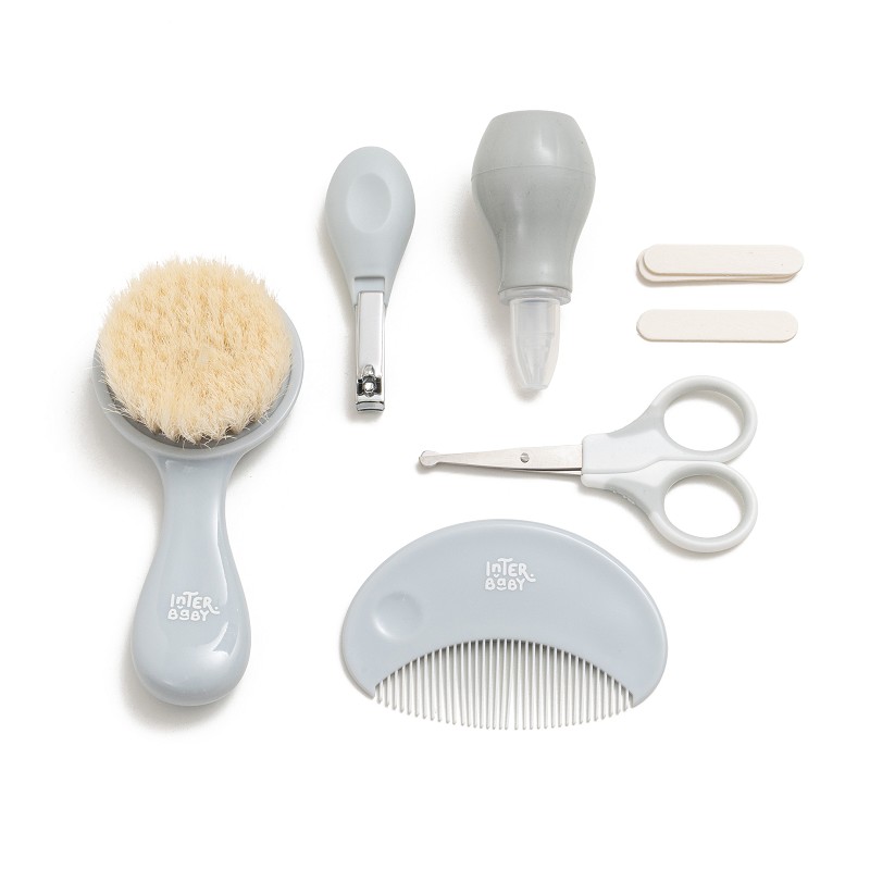 INTERBABY TROUSSE DE TOILETTE  7 PCS GRIS
