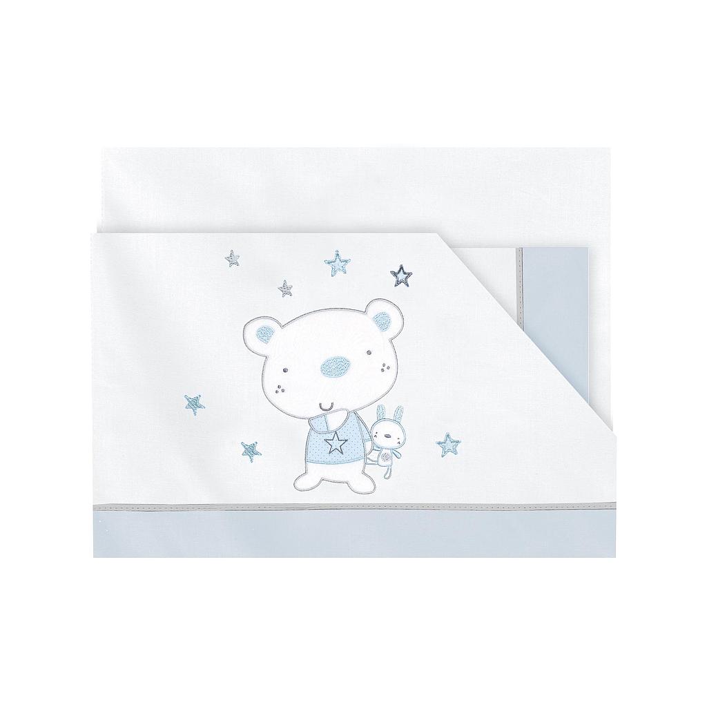 BIMBIDREAMS PARURE DE DRAPS 80x140 CM BLEU