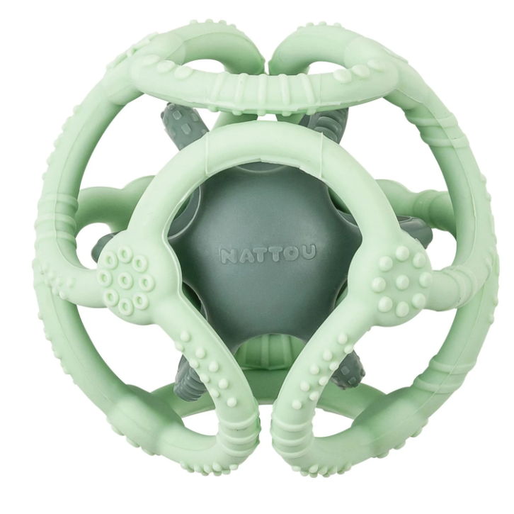 NATTOU 2 BALLS EN SILICONE VERT