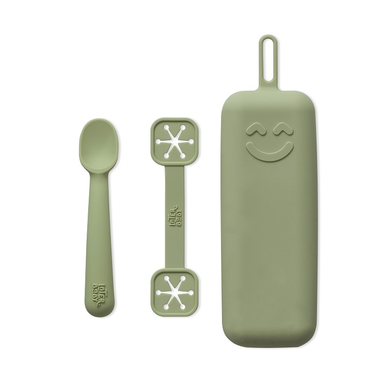 INTERBABY SET PORTE BAVOIR + CUILLÈRE VERT