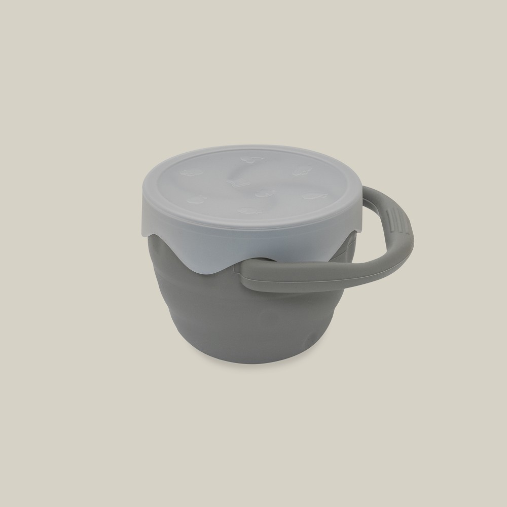 INTERBABY PORTE SNACK PLIABLE EN SILICONE GRIS