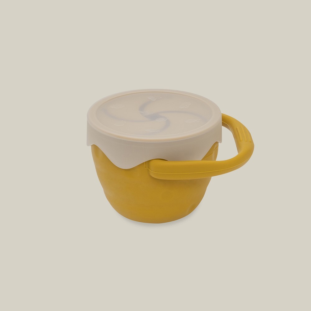 INTERBABY PORTE SNACK PLIABLE EN SILICONE JAUNE