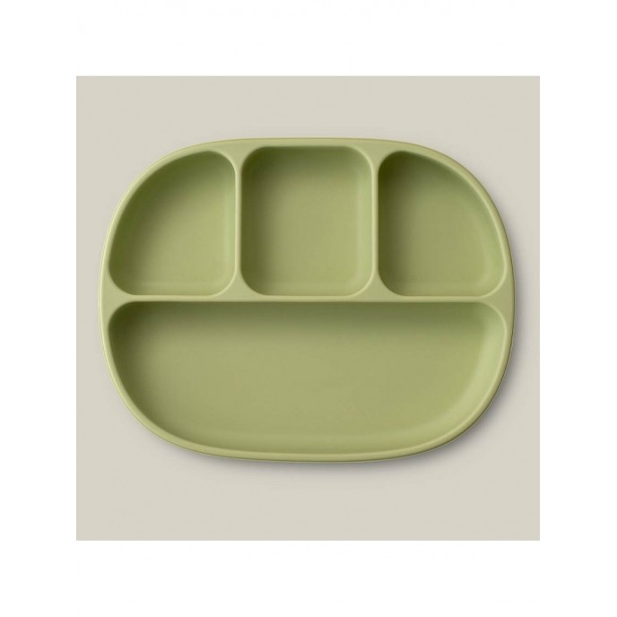 INTERBABY ASSIETTE VENTOUSE EN SILICONE VERT