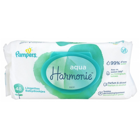 PAMPERS LINGETTE HARMONIE AQUA 48 PCS
