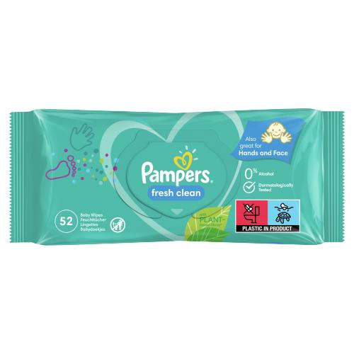 PAMPERS LINGETTES FRESH CLEAN 52P