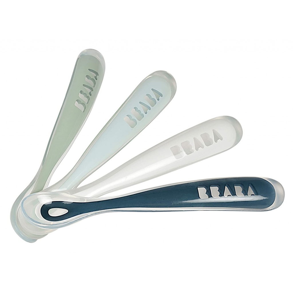 BEABA LOT DE 4 CUILLERES 1ER AGE SILICONE 4M+
