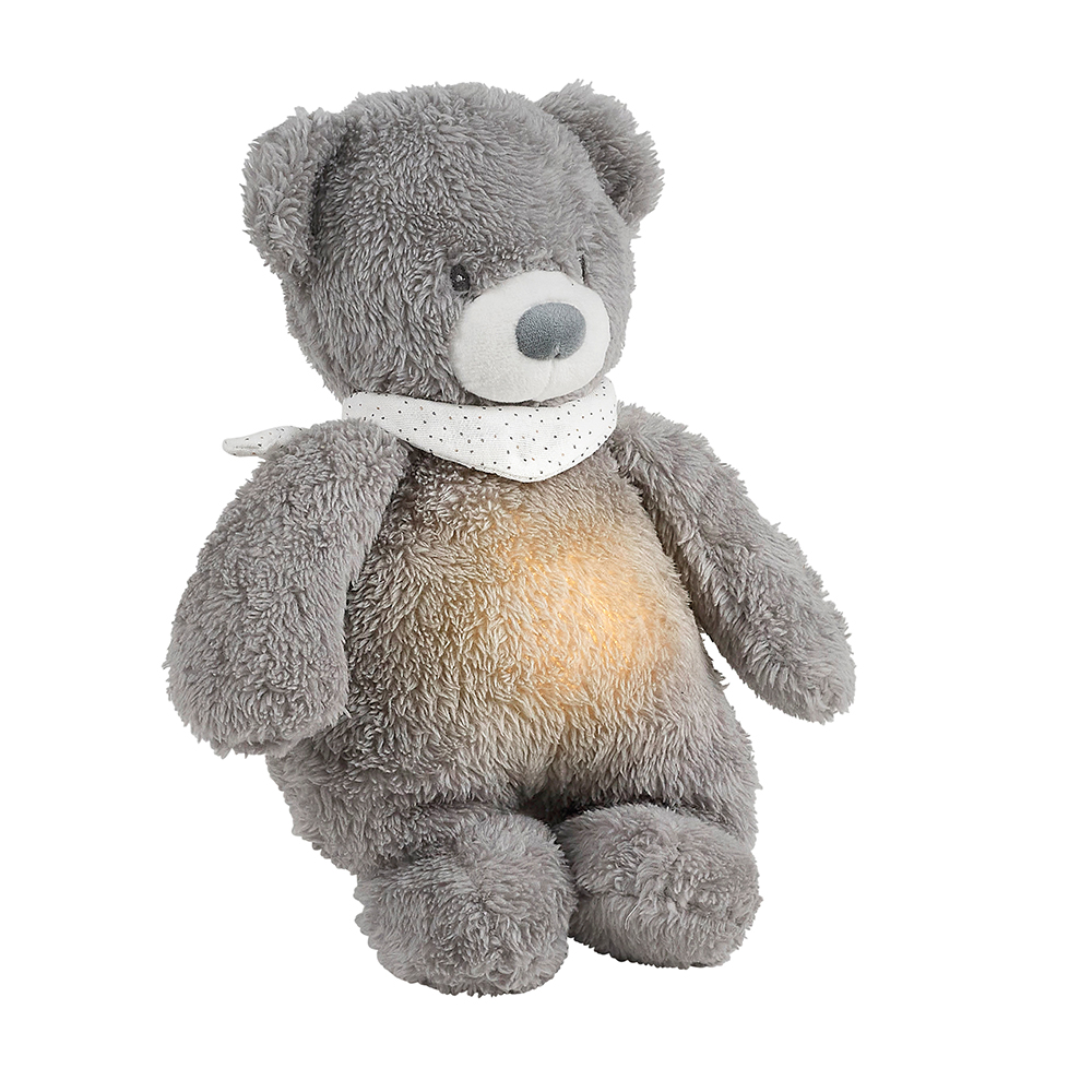 NATTOU VEILLEUSE PELUCHE OURS SLEEPY GRIS