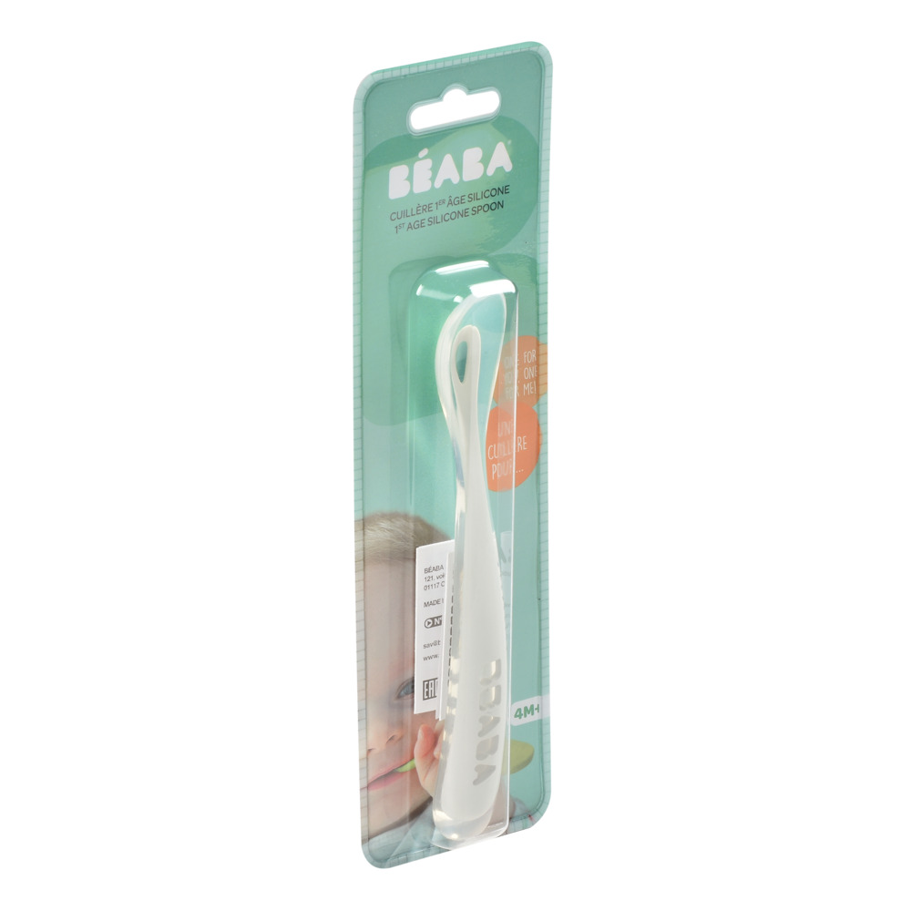 BEABA CUILLERE 1ER AGE SILICONE GRIS