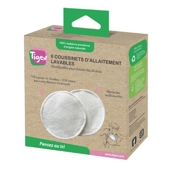 TIGEX 6 COUSSINETS D ALLAITEMENT LAVABLES