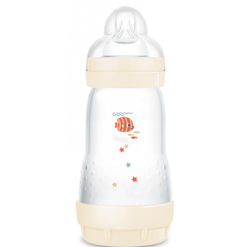 MAM BIBERON EN PLASTIQUE 260 ML ANTI-COLIQUE 2M+ COTON