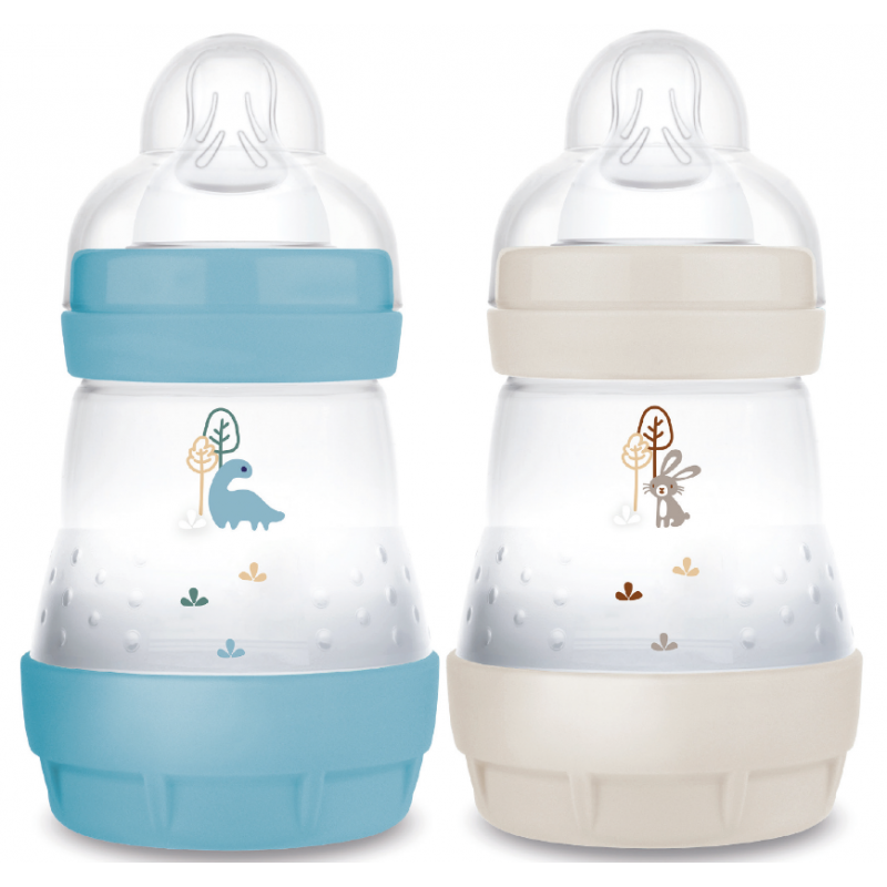 MAM PACK 2 BIBERONS EN PLASTIQUE 160ML ANTI-COLIQUE 0M+