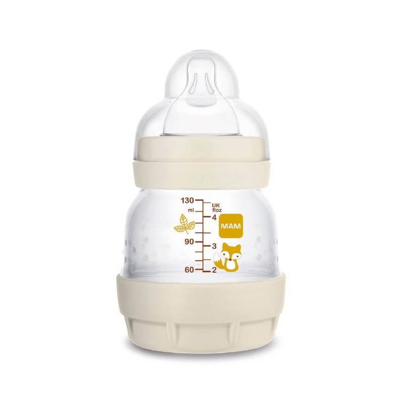MAM BIBERON EN PLASTIQUE 130ML ANTI-COLIQUE 0M+ BEIGE