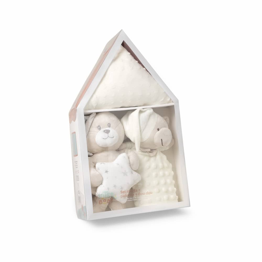 INTERBABY ENSEMBLE COUVERTURE+TEDDY+DOUDOU