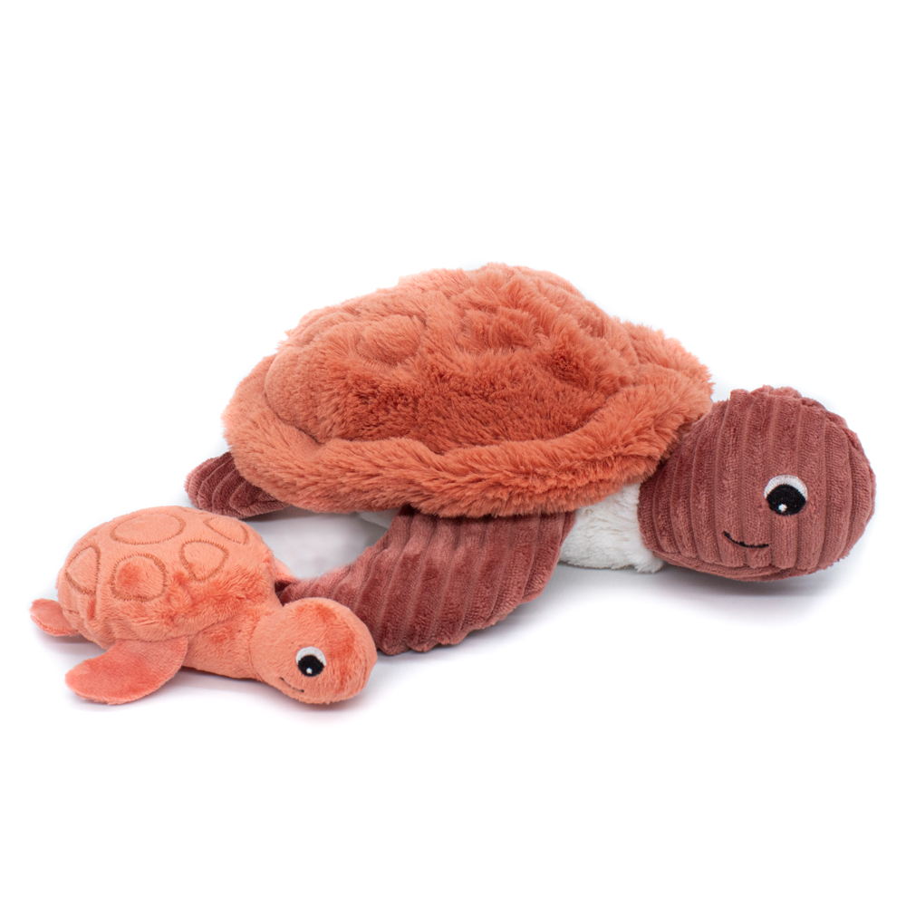 LES DEGLINGOS SAUVENOU LA TORTUE MAMAN &amp; BEBE TERRACOTTA