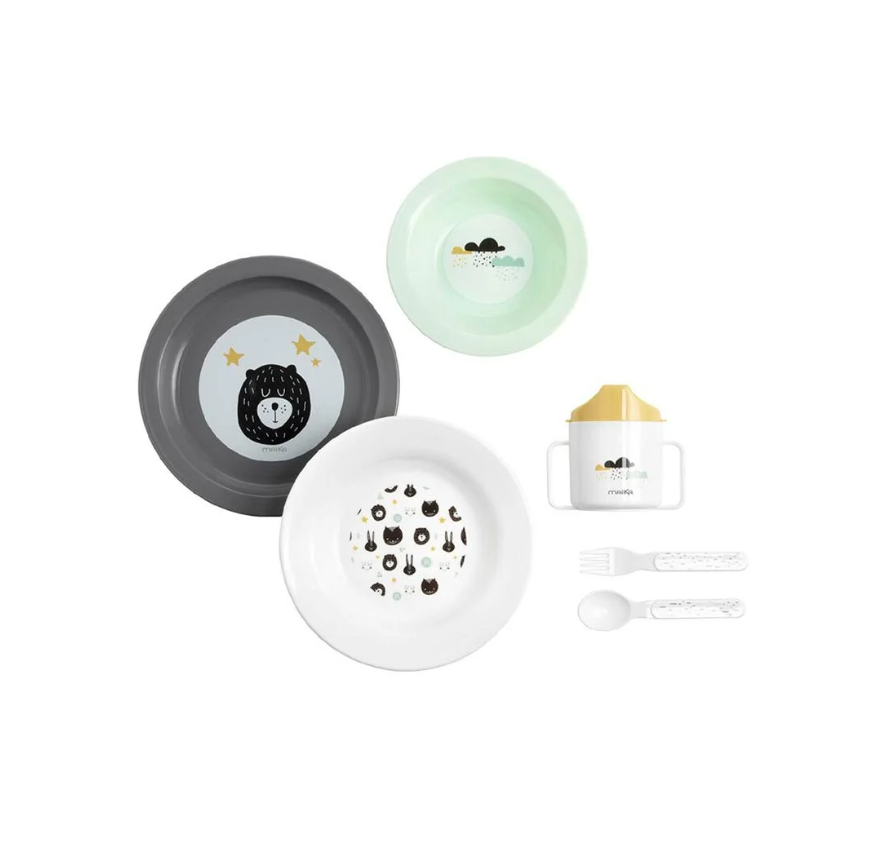 MAIKA COFFRET REPAS 6 PEICES OURS NUAGE