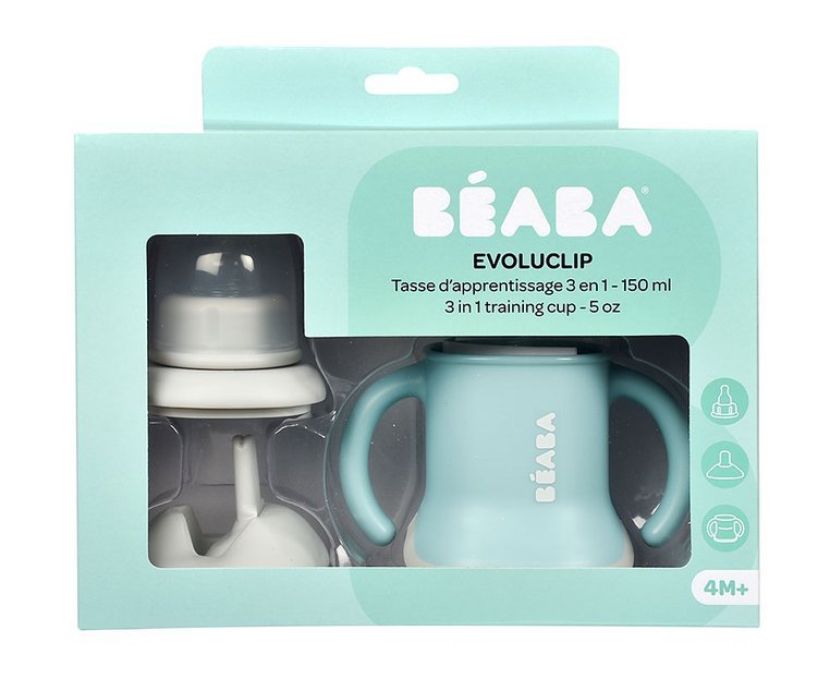 BEABA EVOLUCLIP TASSE D'APPRENTISSAGE 3EN1 150ML AIRY GREEN