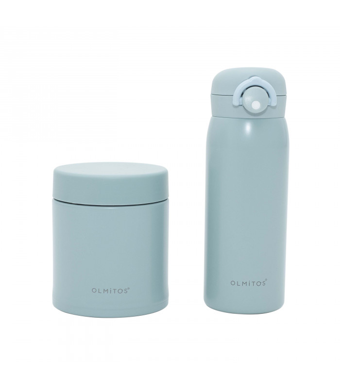 OLMITOS SET THERMOS + PORTE MANGE BLEU