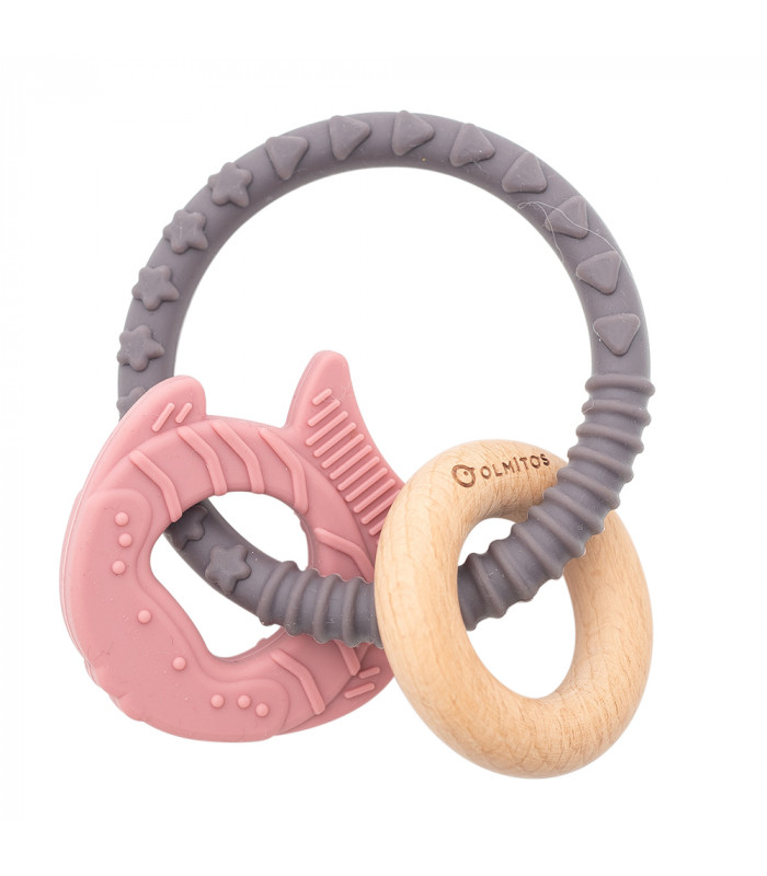 OLMITOS ANNEAUX DE DENTITION EN SILICONE ET BOIS
