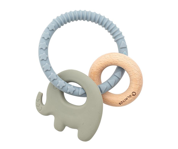 OLMITOS ANNEAUX DE DENTITION EN SILICONE ET BOIS