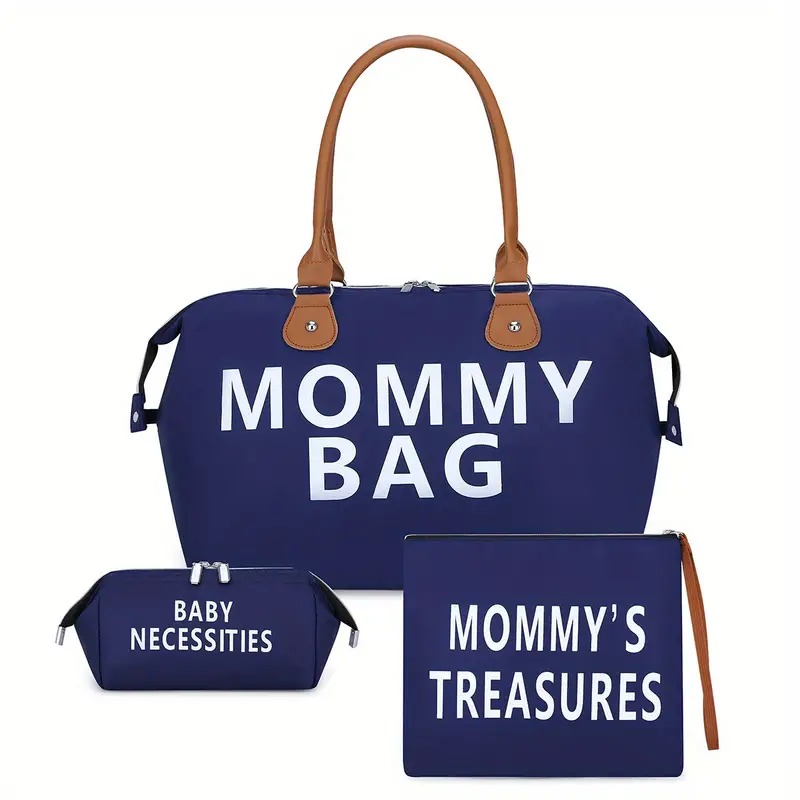 MOMMY BAG SAC A LANGER 3 PIÈCE BLEU NUIT