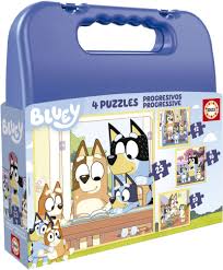 EDUCA VALISE PUZZLE BLUEY 4 PUZZLES PROGRESSIVES
