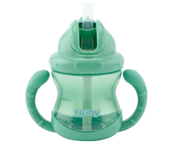 NUBY Gobelet anti-goutte Flip-It avec anses - vert - 240ml - 12m+