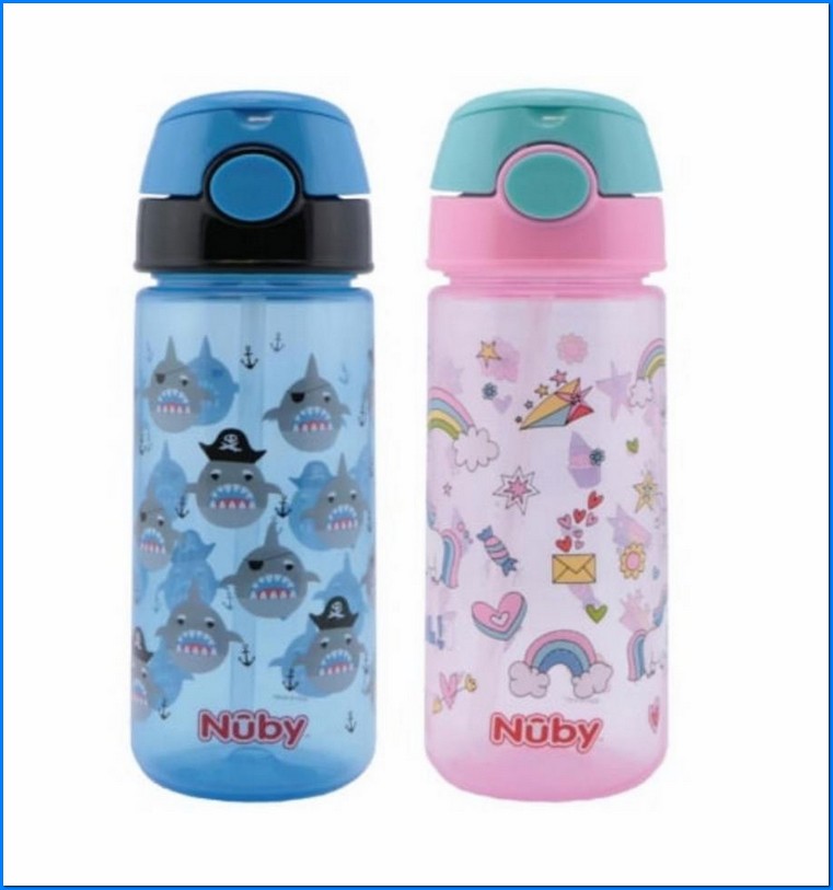 NUBY Gobelet push Cup à paille souple - 540 ml - 3 ans +