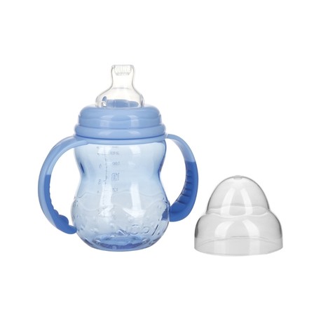NUBY Biberon d'apprentissage en Tritan™- col large - 240ml - BLEU -