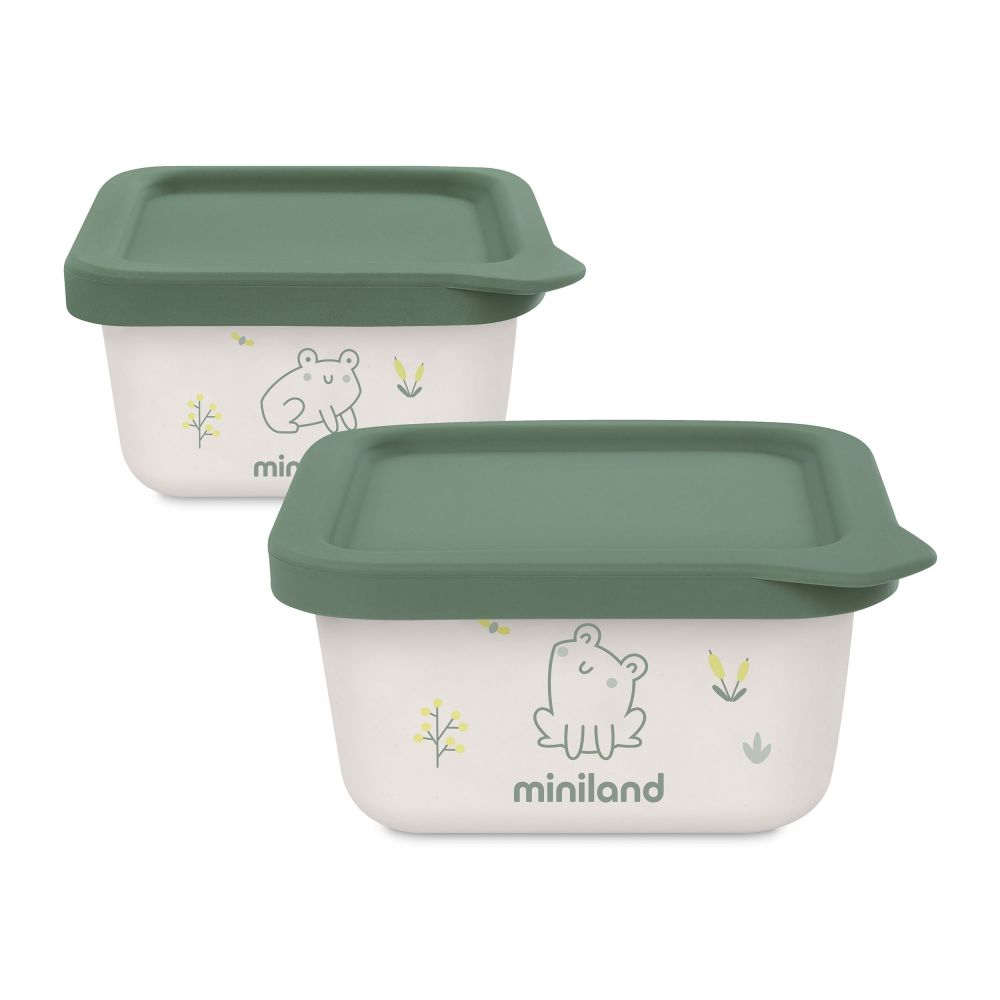MINILAND Set de 2 Boite de conservation bio NATURSET 2 FROG