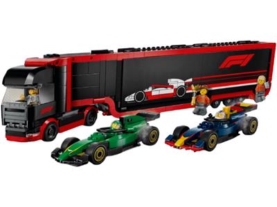LEGO CITY F1 TRUCK WITH RB20 AND AMR24 F1 CARS 1086 PCS