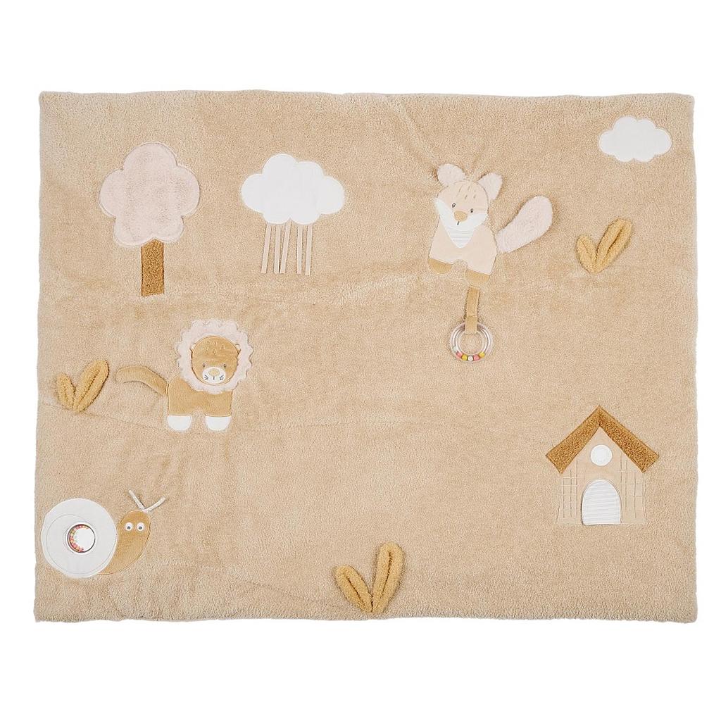 NATTOU Tapis d'éveil 80*100 cm pour arche en bois (FLO, OLI &amp; ERNEST)