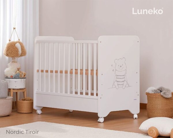 LUNEKO LIT EN BOIS AVEC TERROIR NORDIC 120X60 CM