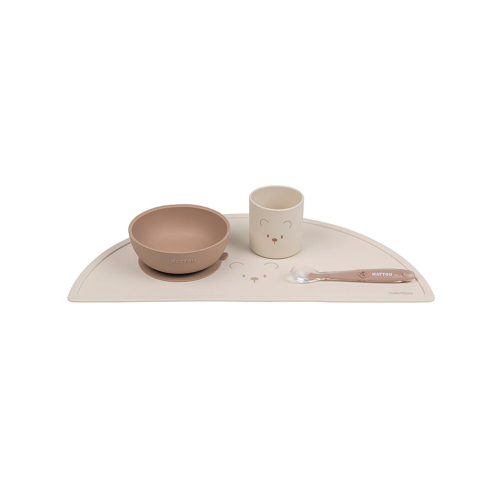 NATTOU Coffret repas 4 pièces avec set couleurs naturelles