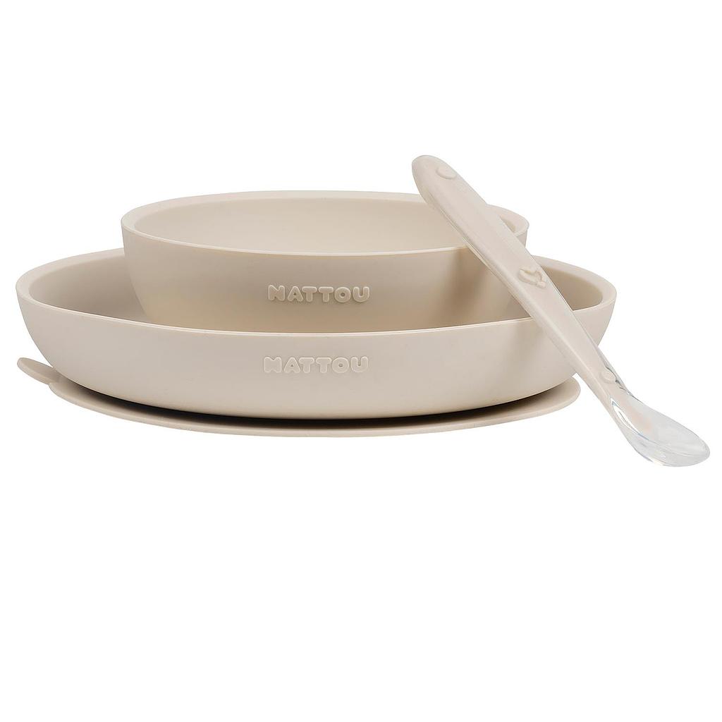 NATTOU Coffret repas 3 pièces argile