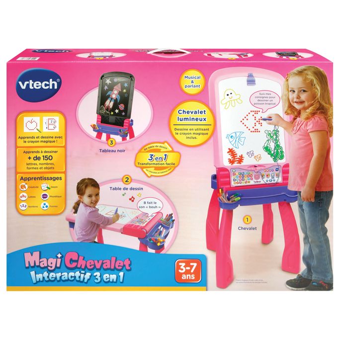 VTECH MAGI CHEVALET INTERACTIF 3EN1 ROSE