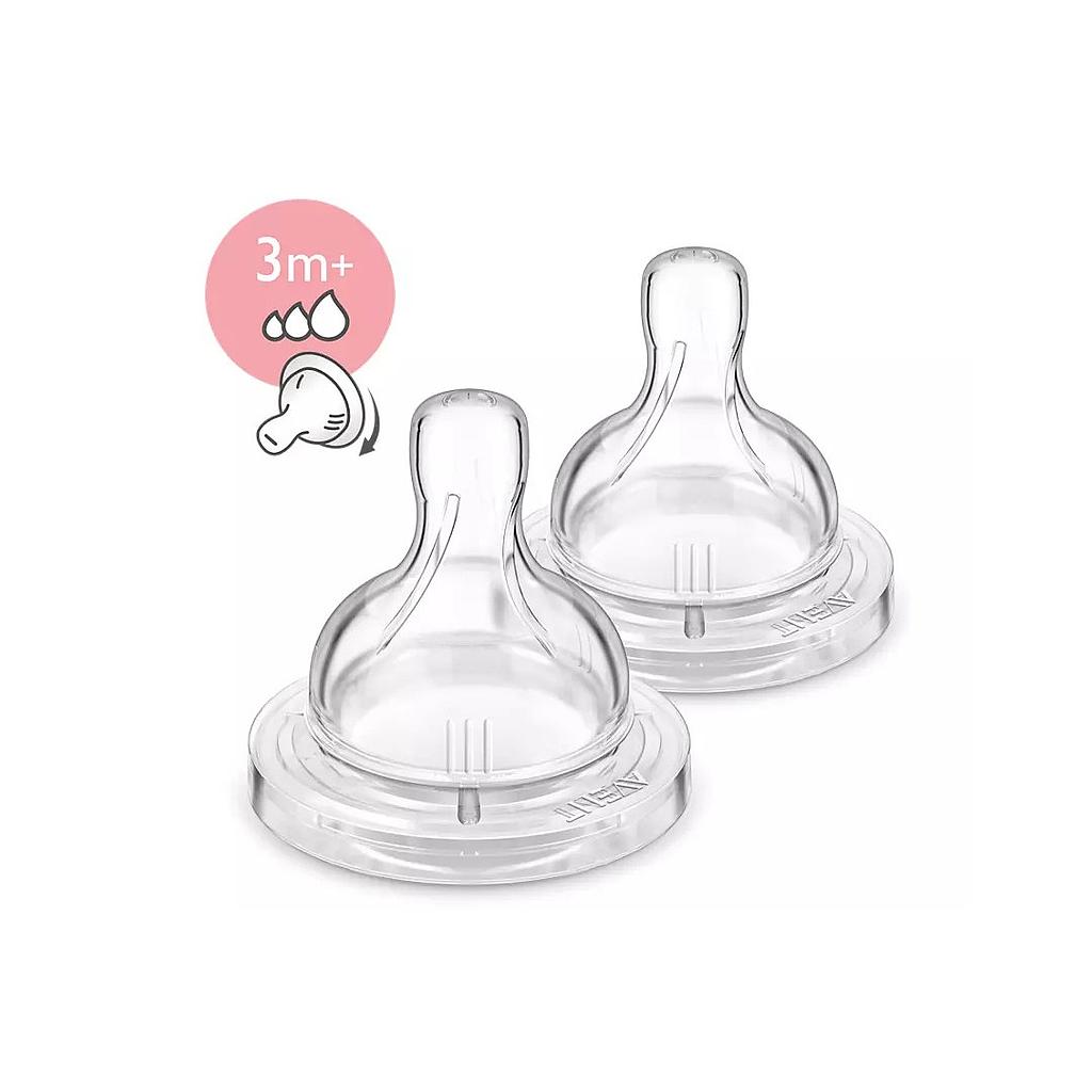 AVENT 2 TETINES CLASSIC 3M+/VARIABLE