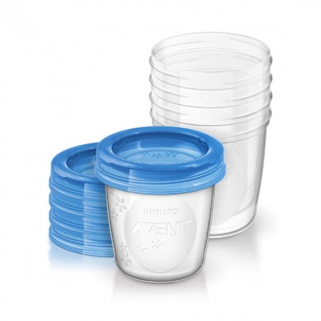 AVENT 5 POTS DE CONSERVATION DE LAIT MATERNEL 180 ML