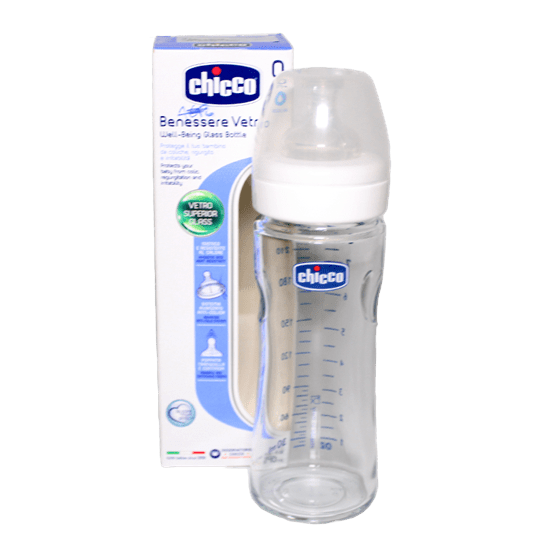 CHICCO BIBERON EN VERRE 240 ML LTX NN DECO