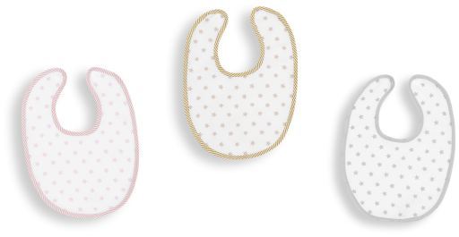INTERBABY BAVOIR EN COTON VELCRO ETOILE FOND BLANC