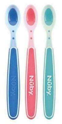 NUBY LOT DE 3 CUILLERES THERMOSENSIBLES +4M