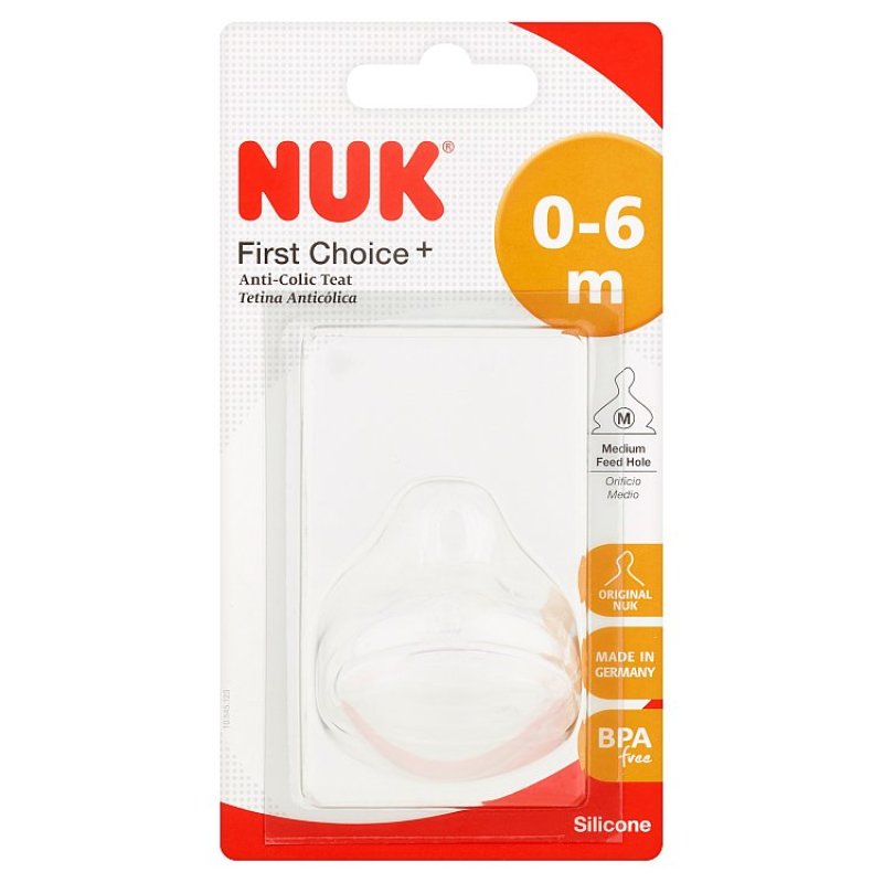 NUK TETINE COL M SILICONE  ANTI-COLIC 0-6 M