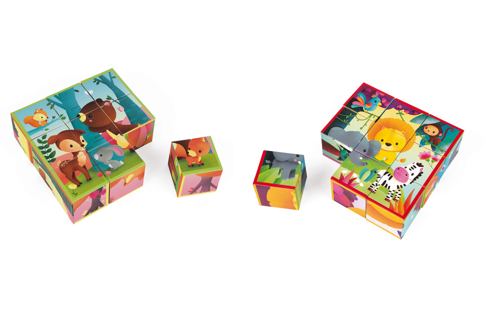 JANOD KUBKID 9 CUBES LES ANIMAUX