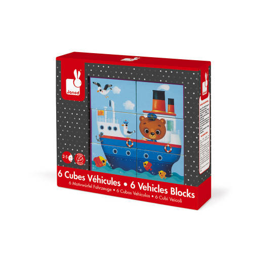 JANOD KUBKID 6 CUBES VEHICULES