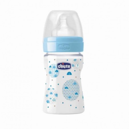 CHICCO BIBERON WB SILICONE 150 ML BLEU